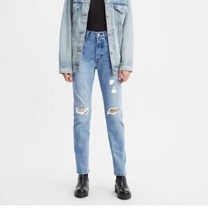 Levi'S '501' Blue Cotton Original Fit Denim Jeans Size 24W X 30L - NWT